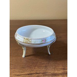 Antique Nippon Murimura Hand Painted Trinket Box 3 Footed